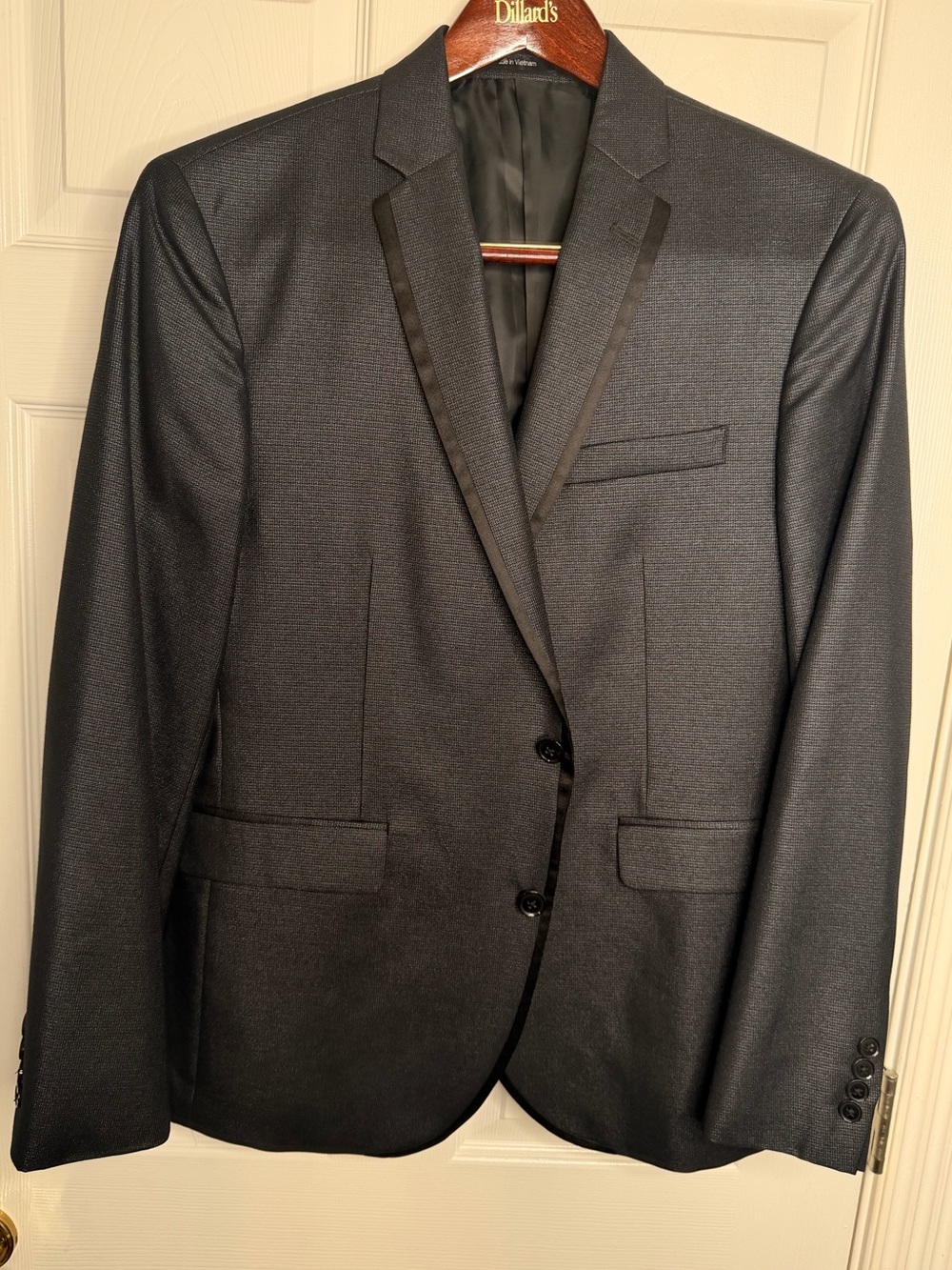 Bar III Black Two-Button Satin-Trim Sport Coat